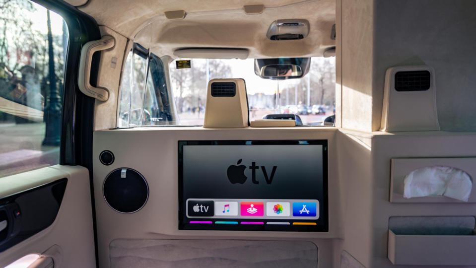 The interior of a Clive Sutton VIP Class taxi.