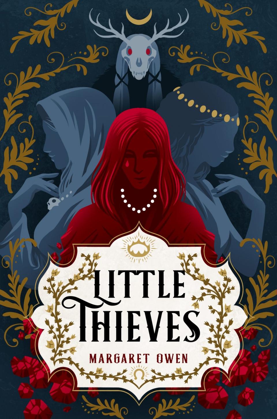 The Little Thieves cover featuring three women in red and blue silhouettes