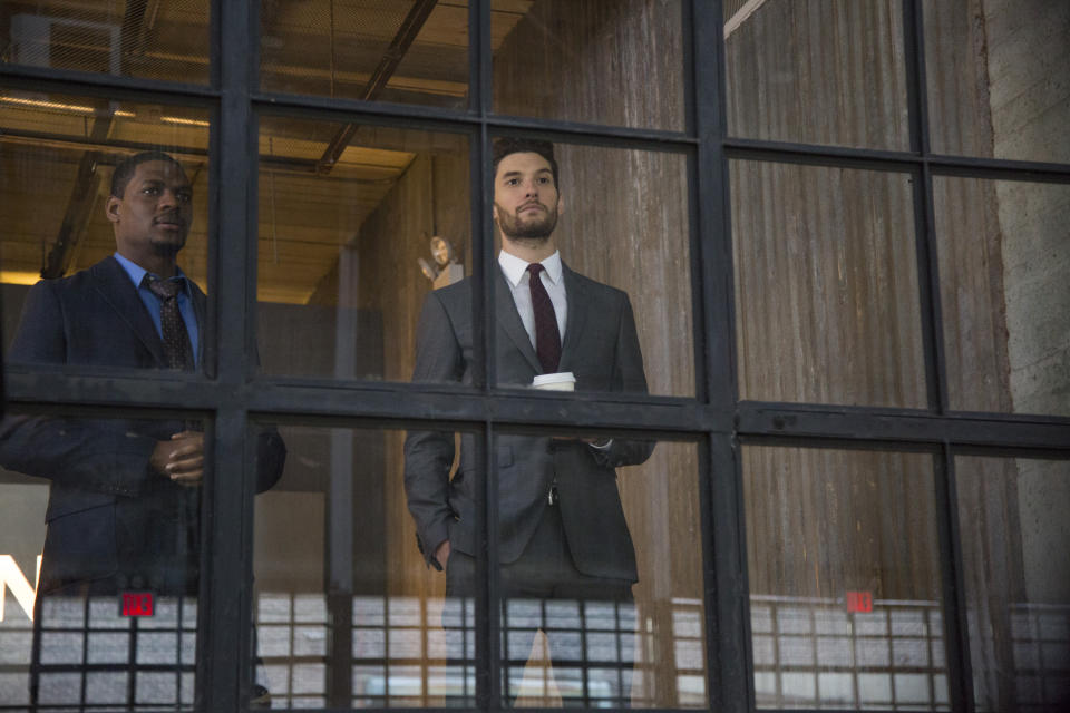 Barnes with Jason R. Moore in <em>The Punisher</em>. (Photo: Netflix)