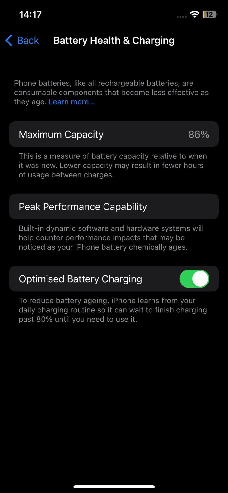 The maximum capacity of your iPhone battery will gradually degrade over time (Saqib Shah)