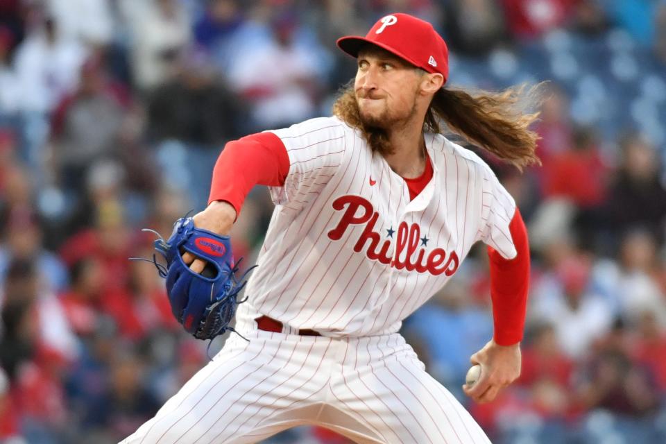 Phillies pitcher Matt Strahm is in his eighth major league season. He has not allowed an earned run in 10 innings so far in 2023.