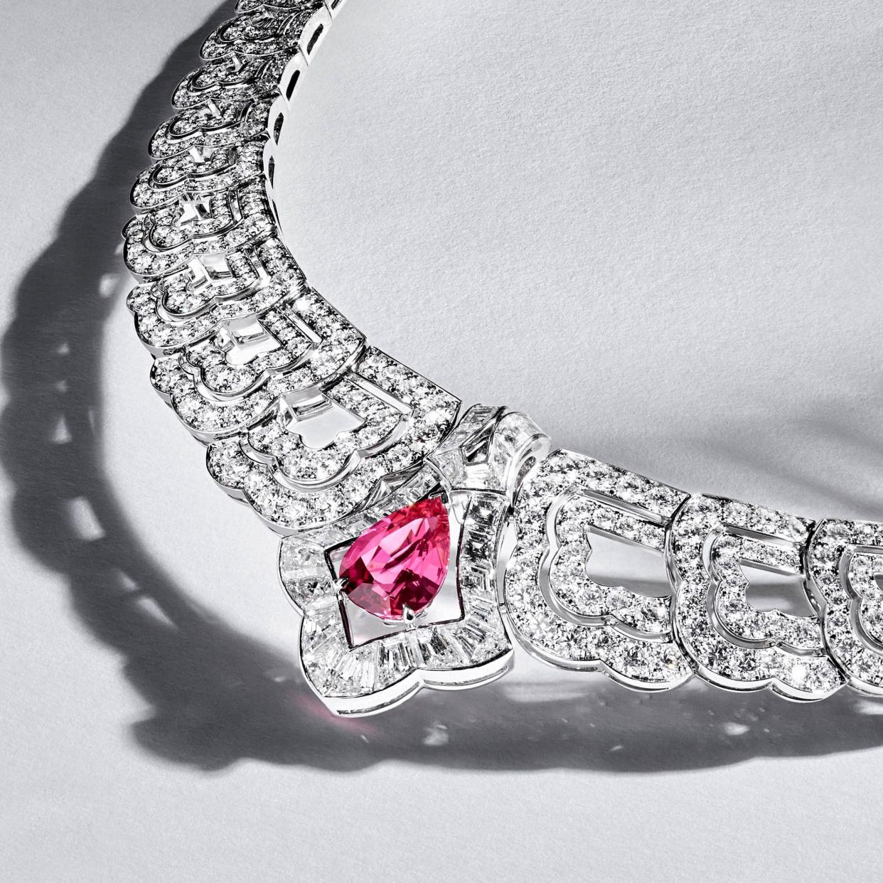 White-gold, red-spinel and diamond necklace, price on application, Louis Vuitton - Philippe Fragniere