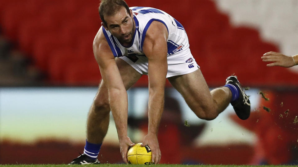 North Melbourne fan favourite Ben Cunnington has had a setback in his treatment for cancer. (Photo by Darrian Traynor/Getty Images)