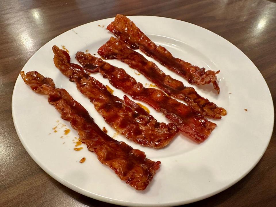 Plate of bacon at Bob Evans