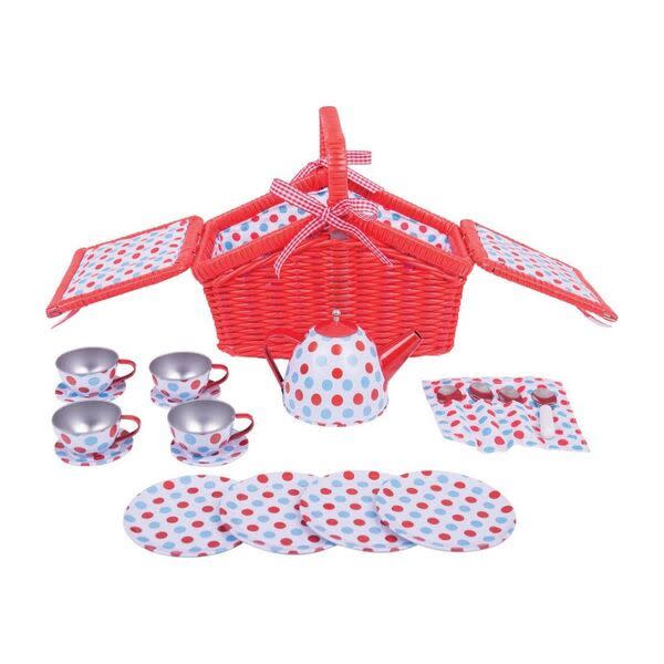 Polka-Dot Basket Tea Set