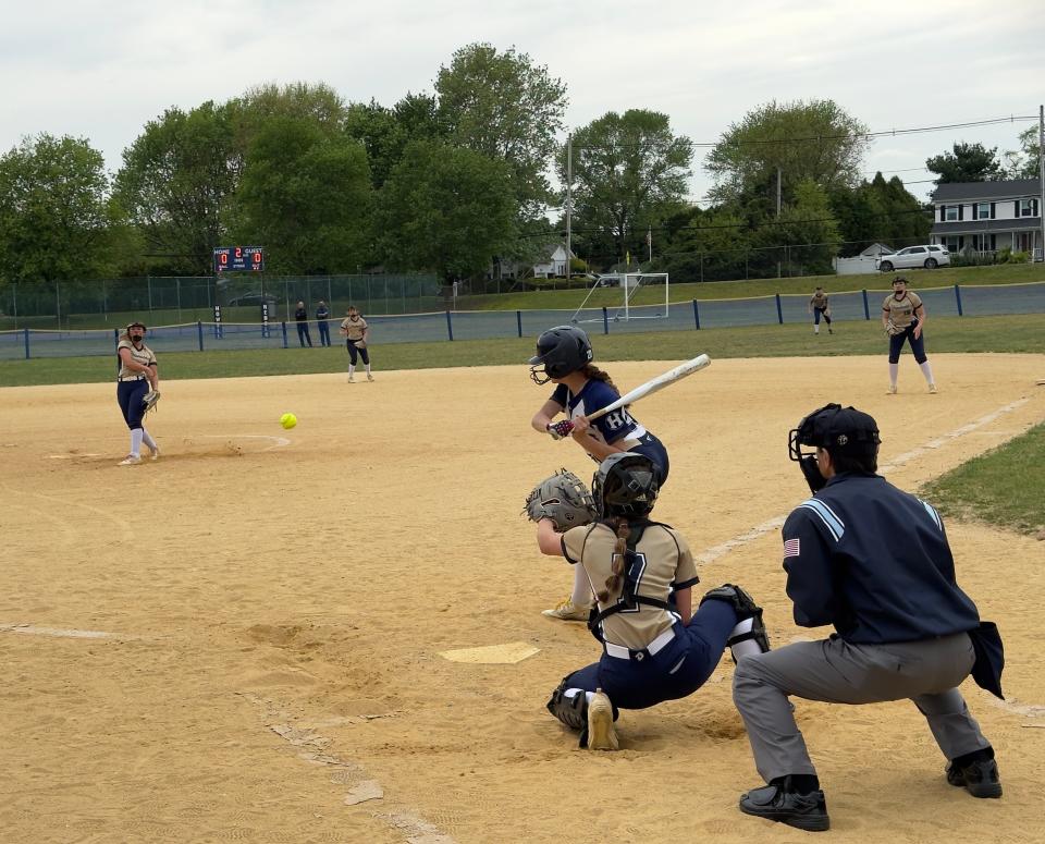 Howell's Madison Winemiller finds her pitch moments before hitting a three-run homer against Freehold Boro.