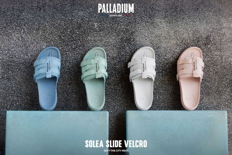 全新SOLEA SLIDE VELCRO潮流拖鞋的夏日霧色柔彩選擇能滿足每個人夏日的穿搭需求。