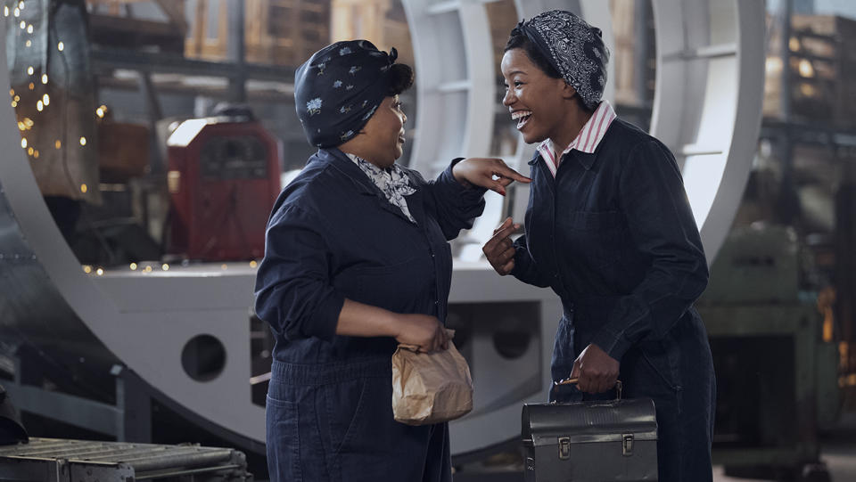 Gbemisola Ikumelo and Chanté Adams in ‘A League of Their Own’ - Credit: Courtesy of Amazon