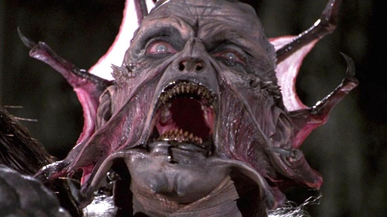 The Creeper, an ancient demonic creature, exposes his full face at the end of the 2001 horror "Jeepers Creepers."