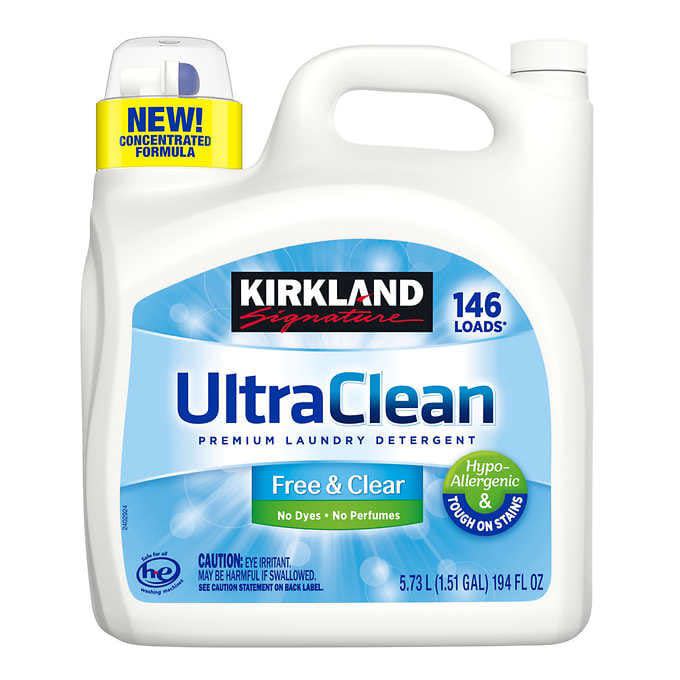 Kirkland Signature Ultra Clean Free & Clear HE Liquid Laundry Detergent, 146 loads, 194 fl oz