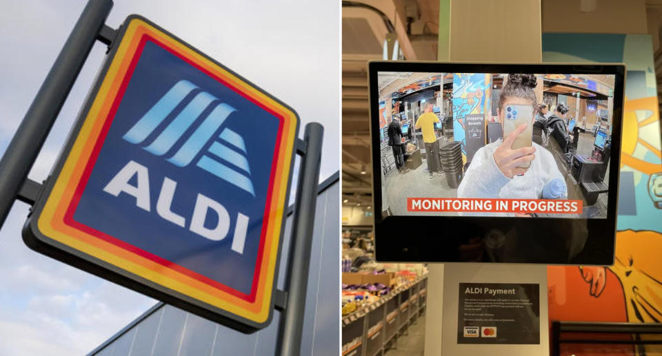 Aldi checkout screen monitoring. 