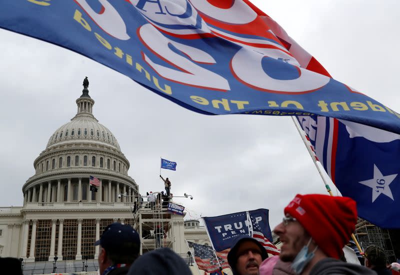 Supporters of U.S. President Donald Trump gather in Washington