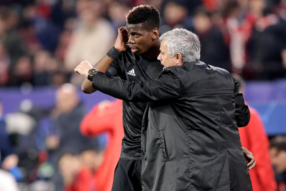 Mourinho introduced Pogba from the bench in their Champions League round of 16 tie with Seville