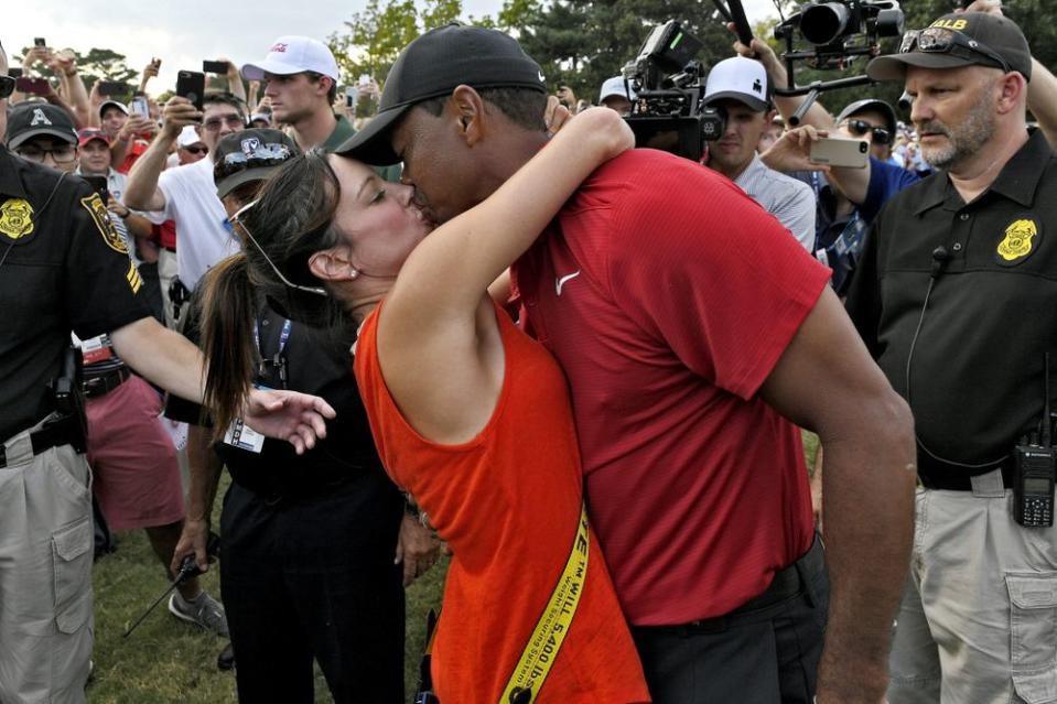 Erica Herman and Tiger Woods