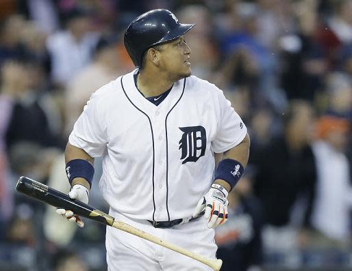 Miguel Cabrera made a little history against his former team, the Marlins. (AP)