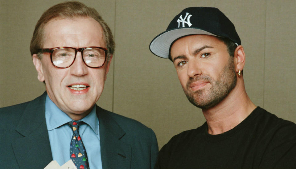 George Michael and journalist David Frost (1990)