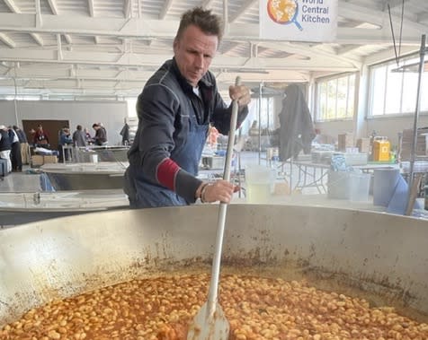 After landing in Poland to help World Central Kitchen cook for Ukrainian refugees, Chopped judge Marc Murphy took to his social media accounts to raise funds for the relief efforts. To date, he&#39;s raised nearly $55,000. (Photo: Marc Murphy)