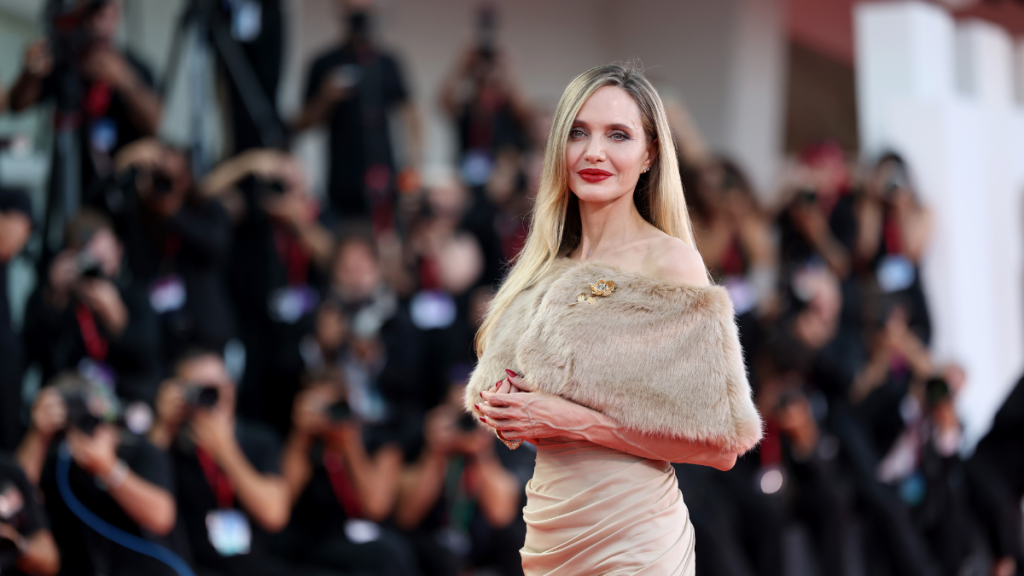 Angelina Jolie on a red carpet for "Maria" at the 81st Venice International Film Festival on August 29, 2024 (Photo Credit: Pascal Le Segretain / Staff | Getty Images Entertainment via Getty Images)