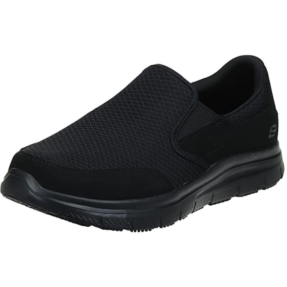 3) Men's Black Flex Advantage Slip Resistant Mcallen Slip-On