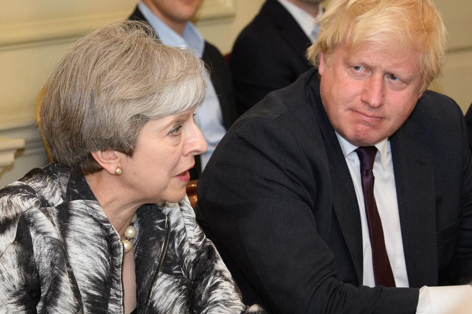 Theresa May and Boris Johnson take part in a meeting of the Cabinet (Getty Images)