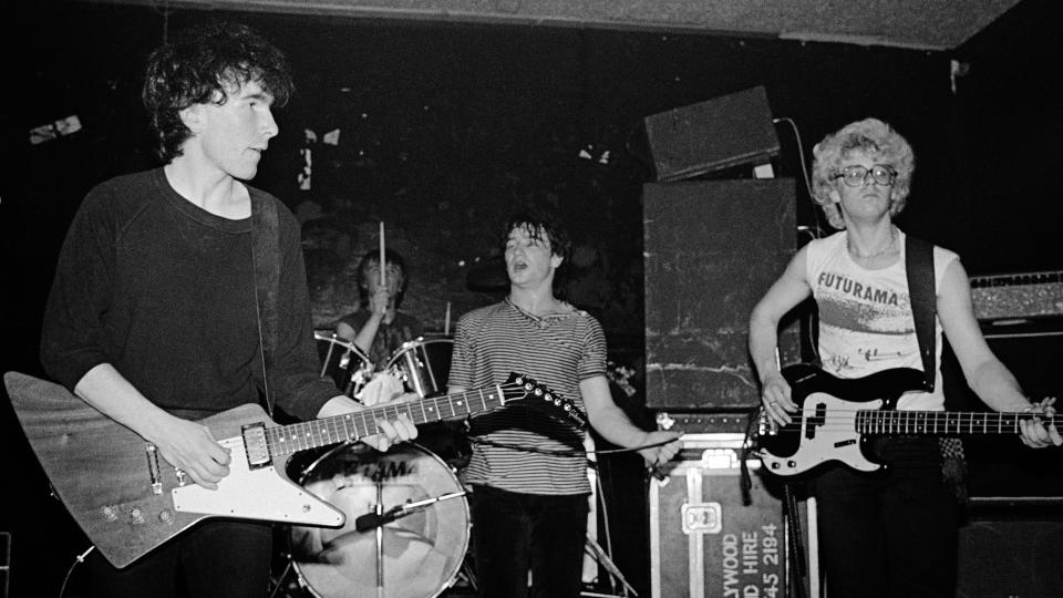 U2 performing in 1983