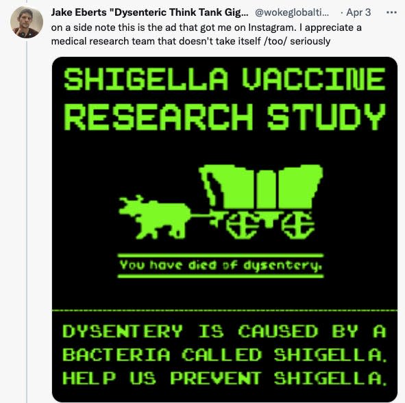 shigella vaccine research study recruitment poster