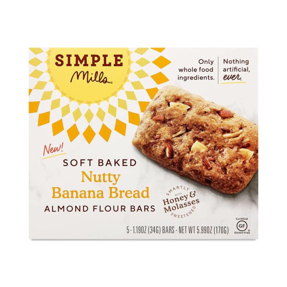 Simple Mills Nutty Banana Bread Soft Baked Almond Flour Bars