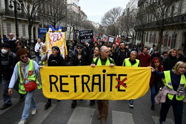 Manifestation contre la réforme des retraites à Marseille le 18 mars 2023 - CLEMENT MAHOUDEAU © 2019 AFP