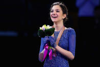 <p>Evgenia Medvedeva of Russia celebrates after winning the gold medal following her performance in the Ladies Free Skate program on Day 6 of the ISU World Figure Skating Championships 2016 at TD Garden on April 2, 2016 in Boston, Massachusetts. (Photo by Maddie Meyer/Getty Images) </p>