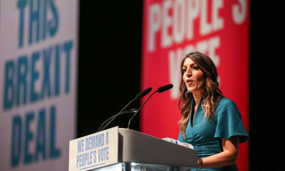 Labour MP Rosena Allin-Khan speaks at the People’s Vote Rally in London on 9 December 2018.