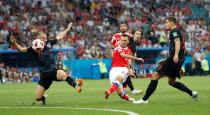 <p>Denis Cheryshev scores one of the best goals in World Cup history to put Russia ahead </p>
