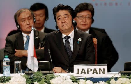 Japan's Prime Minister Shinzo Abe attends the Sixth Tokyo International Conference on African Development (TICAD VI) in Kenya's capital Nairobi, August 27, 2016. REUTERS/Thomas Mukoya