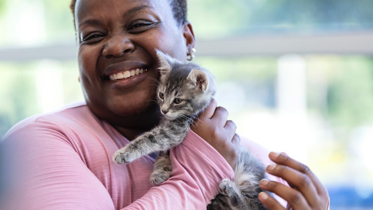 Woman and kitten