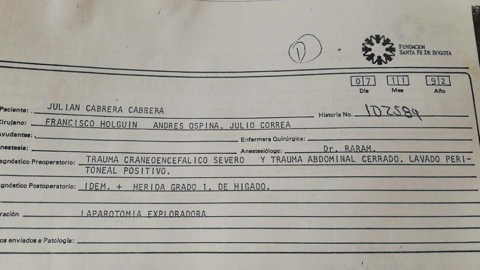 Parte médico de la condición de Julián Cabrera tras su accidente