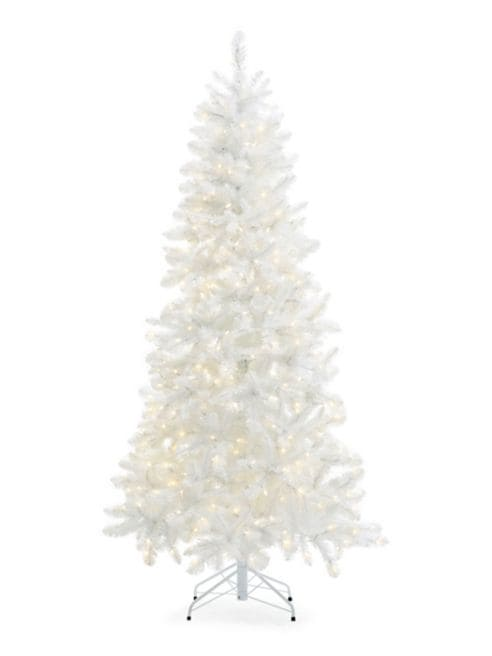 Glucksteinhome 7ft White Windermere Tree with 400 Warm White Lights and 859 Tips