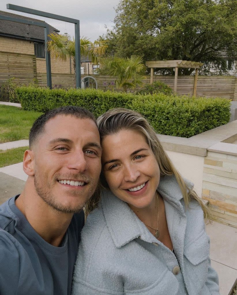 Gorka marquez cuddling up to pregnant gemma atkinson in beautiful garden