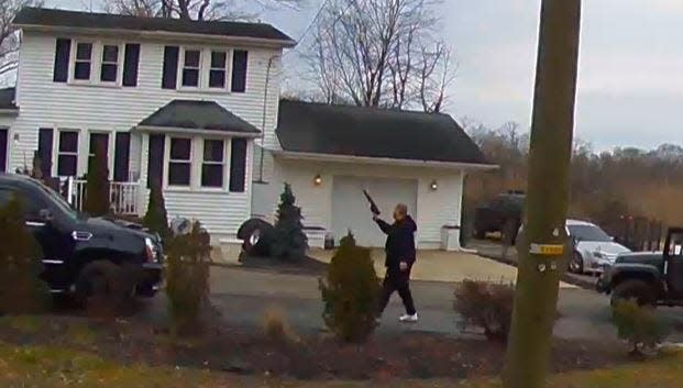 Surveillance video shows Daniel Nevius Sr. outside a Deptford home shortly before a fatal encounter with police on Jan. 22, 2023.