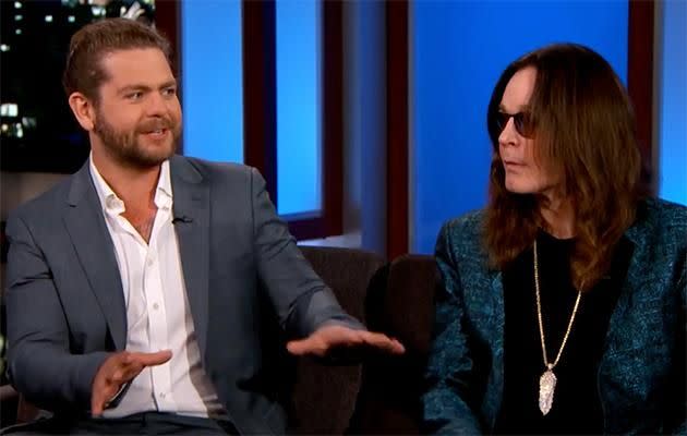 Ozzy with his son Jack. Source: Jimmy Kimmel Live