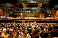 A photo of the auditorium at the Montreux Jazz Festival in 2009 captures the electric atmosphere at the Swiss musical celebration.