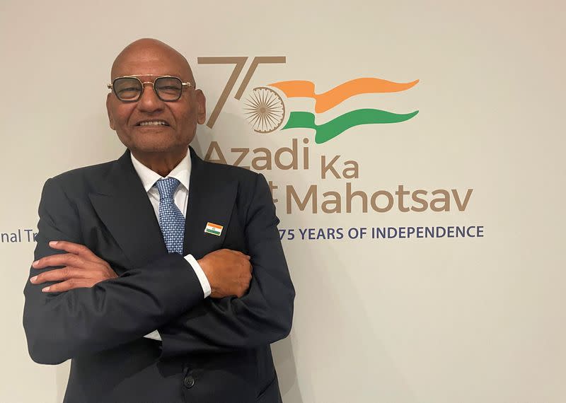 FILE PHOTO: Anil Agarwal poses after an interview with Reuters in Alpine resort of Davos