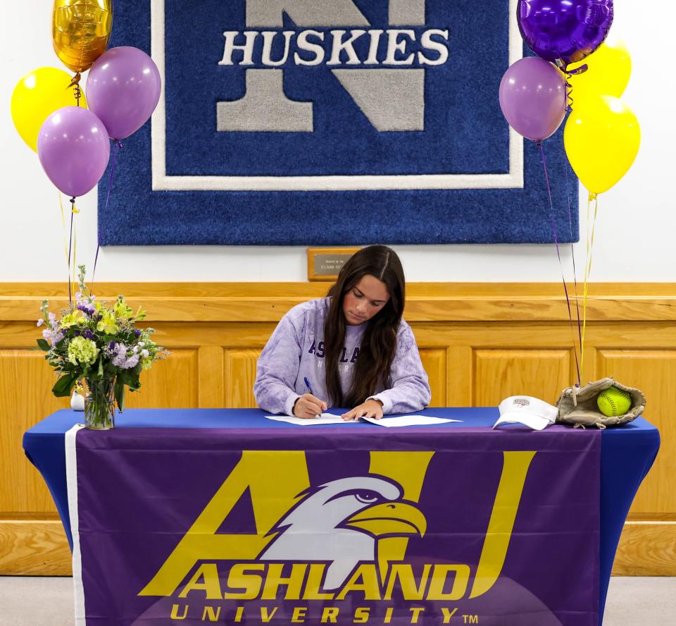 Northwestern standout Olivia Amstutz makes it official as she signs her letter of intent to continue her softball career at Ashland University.