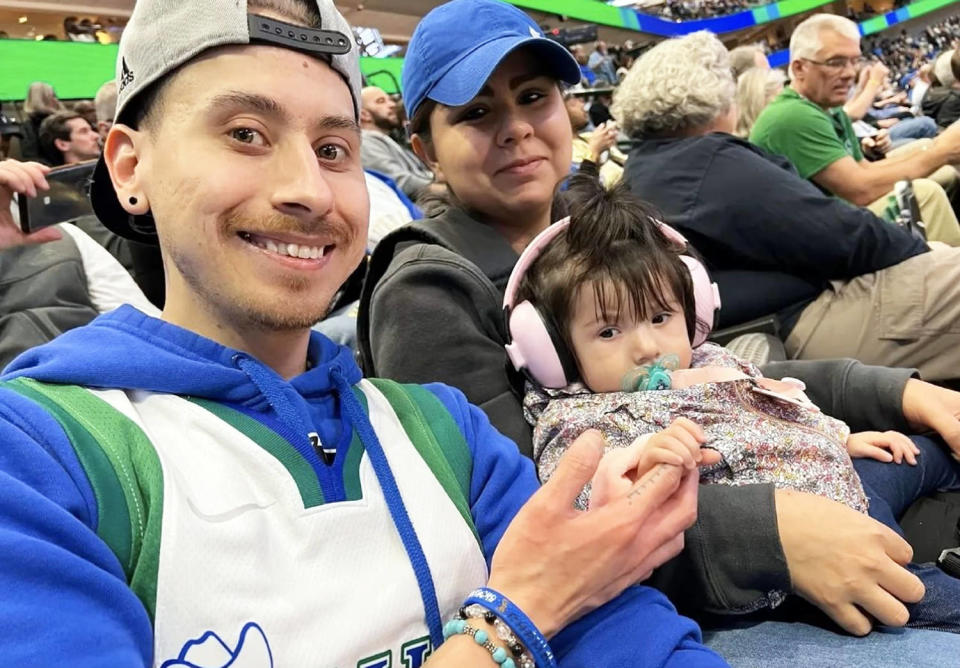 Lopez shares a happy moment with his wife, Jessica, and daughter, Iris. (Courtesy Chris Lopez)