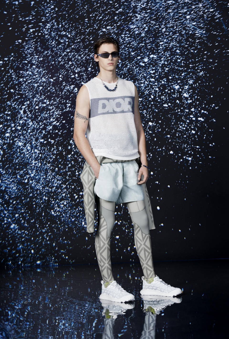 A look from Dior's capsule men's beachwear collection with Parley for the Oceans.