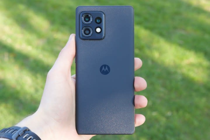 Someone holding the Motorola Edge Plus (2023).