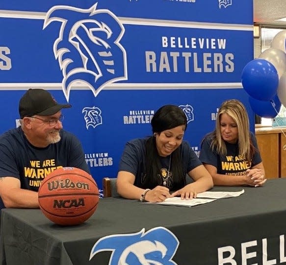 Belleview girls basketball player Laniya Johnson has signed a national letter of intent to play for Warner University.