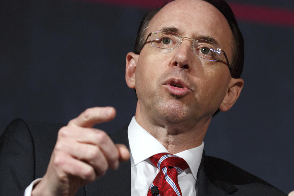 Deputy Attorney General Rod Rosenstein reportedly made comments in spring of 2017 in which he suggested that he covertly record President Donald Trump in the White House. (Photo: Joshua Roberts/Reuters)