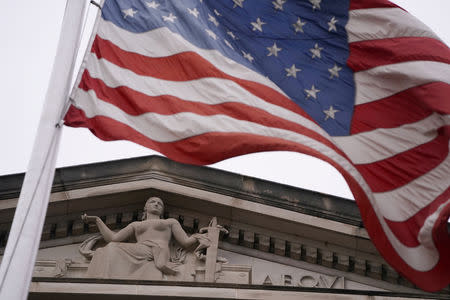 The U.S. Department of Justice is seen after Special Counsel Robert Mueller reportedly handed in a keenly awaited report on his investigation into Russia's role in the 2016 presidential election and any potential wrongdoing by U.S. President Donald Trump in Washington, U.S., March 22, 2019. REUTERS/Joshua Roberts/Files