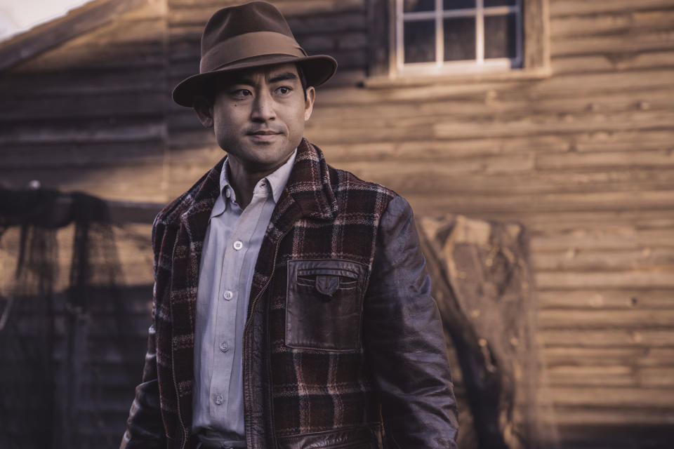 This undated image released by AMC shows Derek Mio, starring as Chester Nakayama, in a scene from "The Terror: Infamy." The second season of an AMC-TV drama series scheduled to premiere Monday, Aug. 12, 2019, follows the internment of Japanese Americans during World War II and a number of bizarre deaths haunting a Japanese American community. (Ed Araquel/AMC via AP)