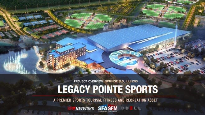 A rendering of a possible sports complex at the Legacy Pointe development in Springfield.