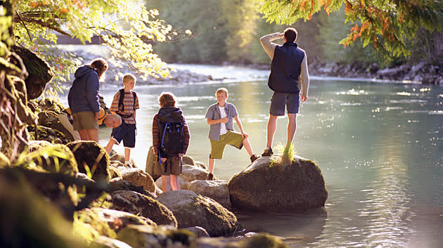 family hiking